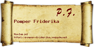 Pomper Friderika névjegykártya